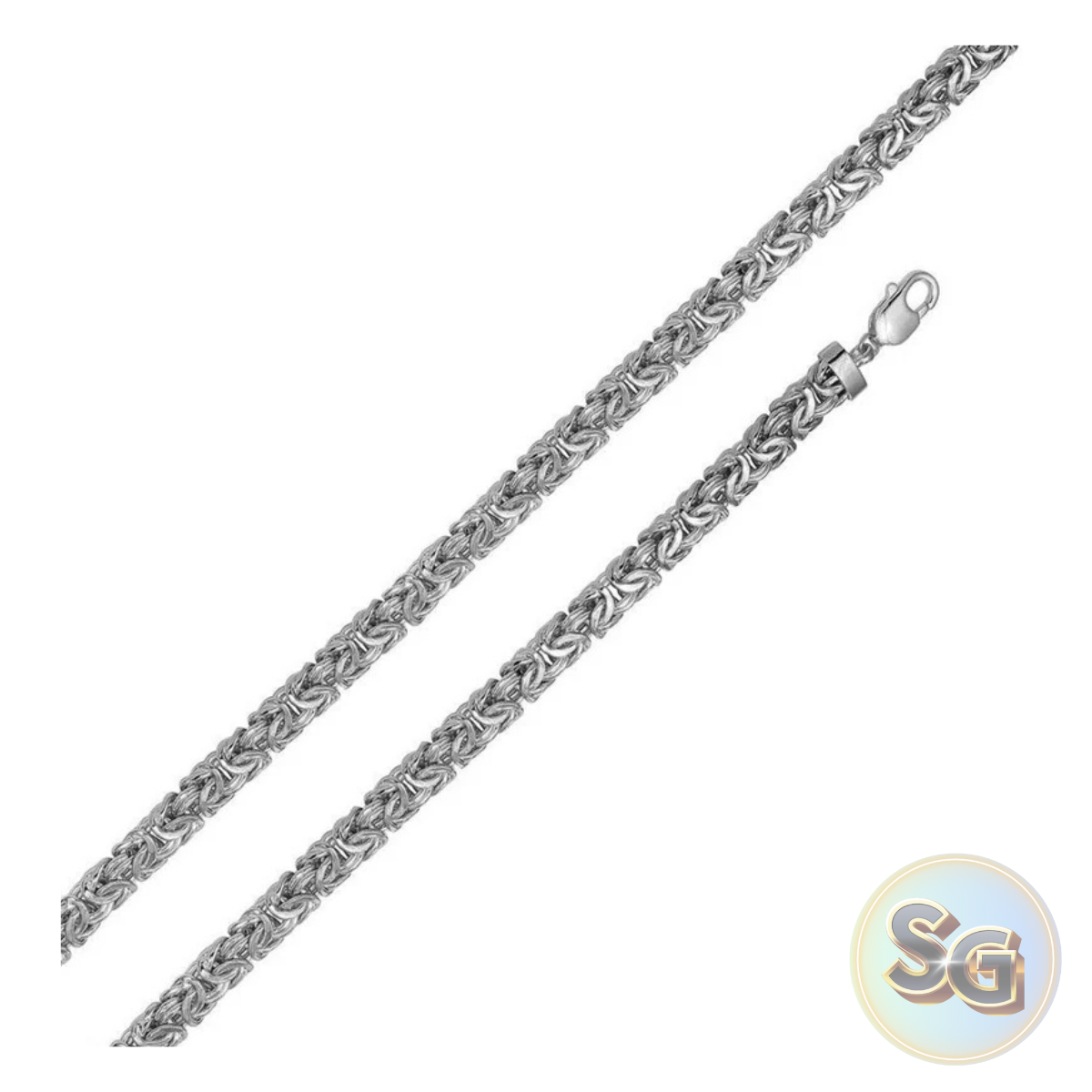 Cadena Bizantina Plana de Plata de Ley 925 Antideslustre, 8.1 mm - CHHW129
