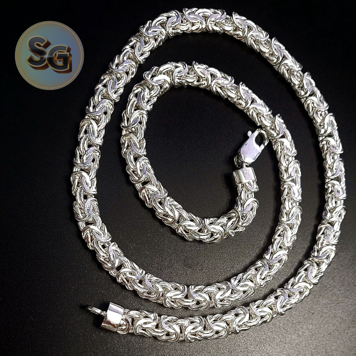 Cadena Bizantina Plana de Plata de Ley 925 Antideslustre, 8.1 mm - CHHW129
